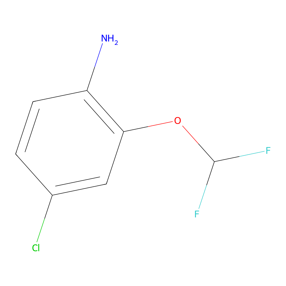 4-Chloro-2-(difluoromethoxy)aniline molecular structure, CAS 1250677-10-1