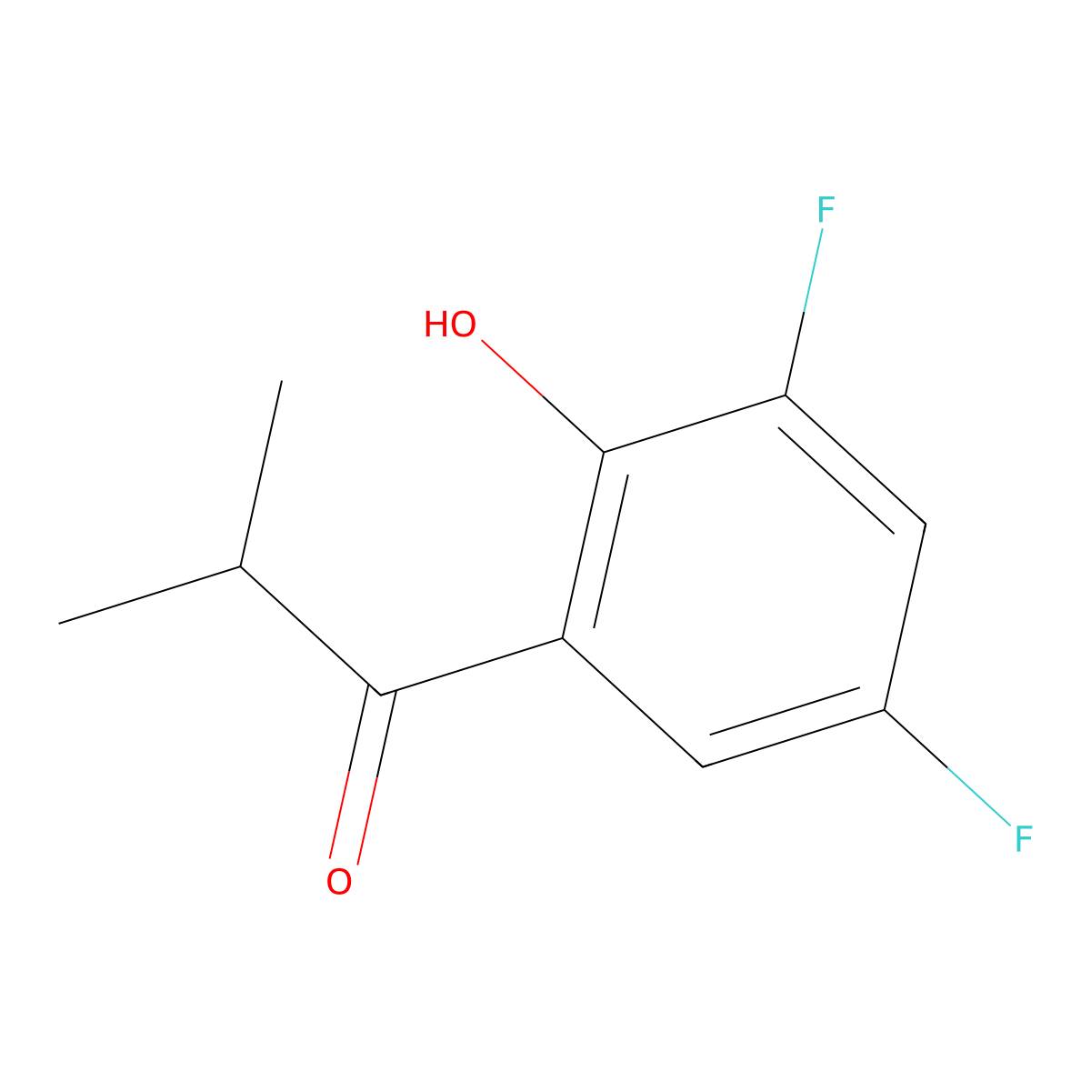 1-(3,5-Difluoro-2-hydroxyphenyl)-2-methylpropan-1-one molecular structure, CAS 1250677-63-4