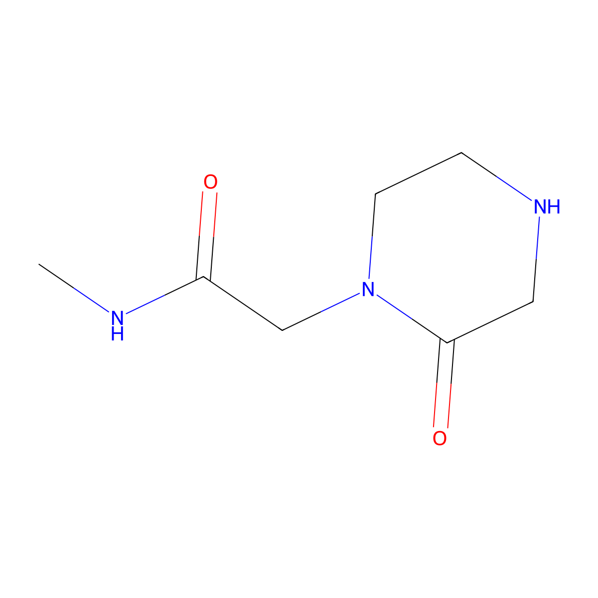 N-methyl-2-(2-oxopiperazin-1-yl)acetamide molecular structure, CAS 1250678-07-9