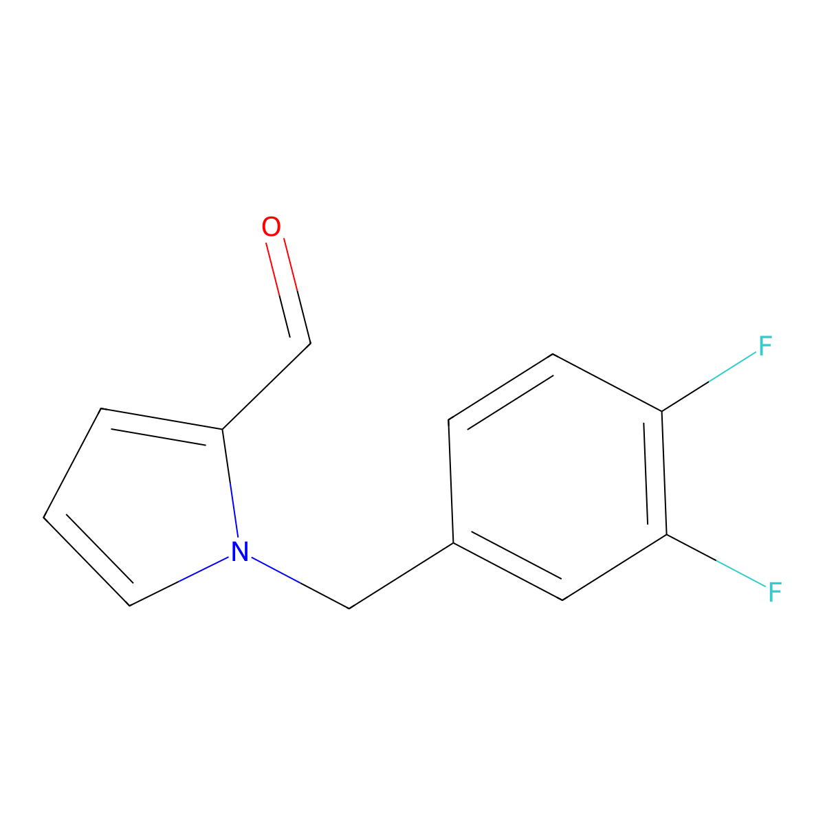 1-(3,4-Difluorobenzyl)-1H-pyrrole-2-carbaldehyde molecular structure, CAS 1250679-87-8