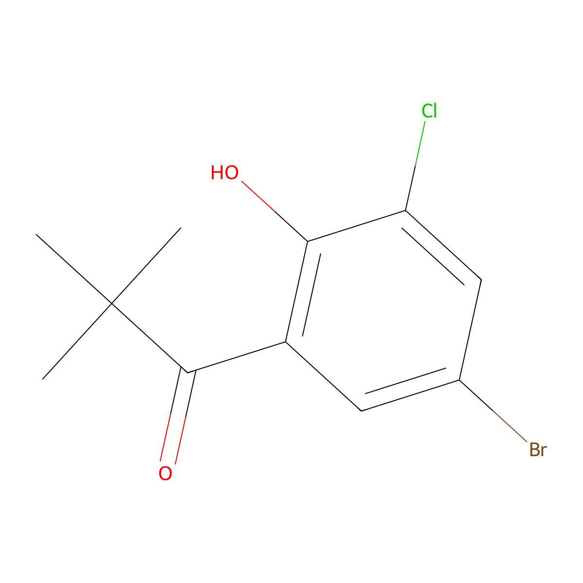1-(5-Bromo-3-chloro-2-hydroxyphenyl)-2,2-dimethylpropan-1-one molecular structure, CAS 1250680-29-5