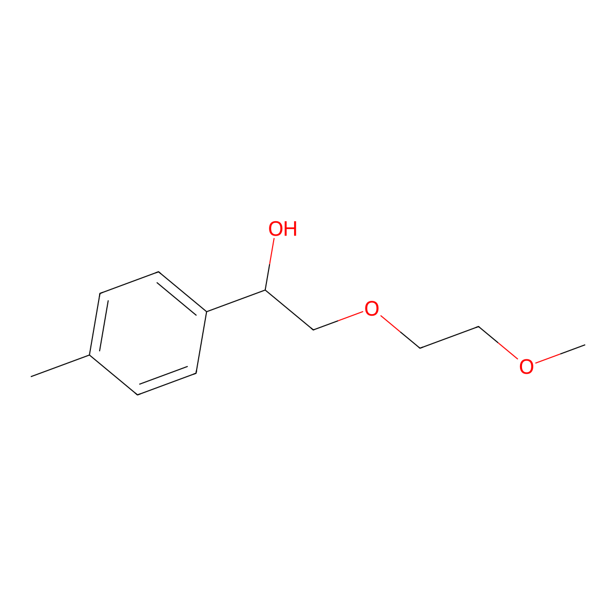 2-(2-Methoxyethoxy)-1-(p-tolyl)ethan-1-ol molecular structure, CAS 1250680-85-3