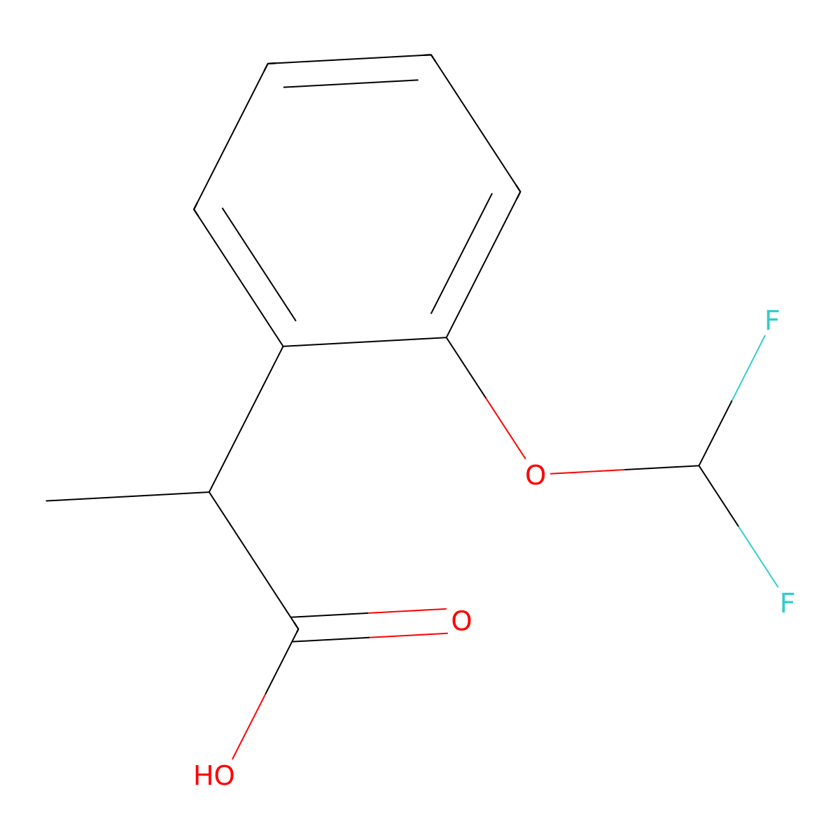 2-[2-(Difluoromethoxy)phenyl]propanoic acid molecular structure, CAS 1250681-60-7