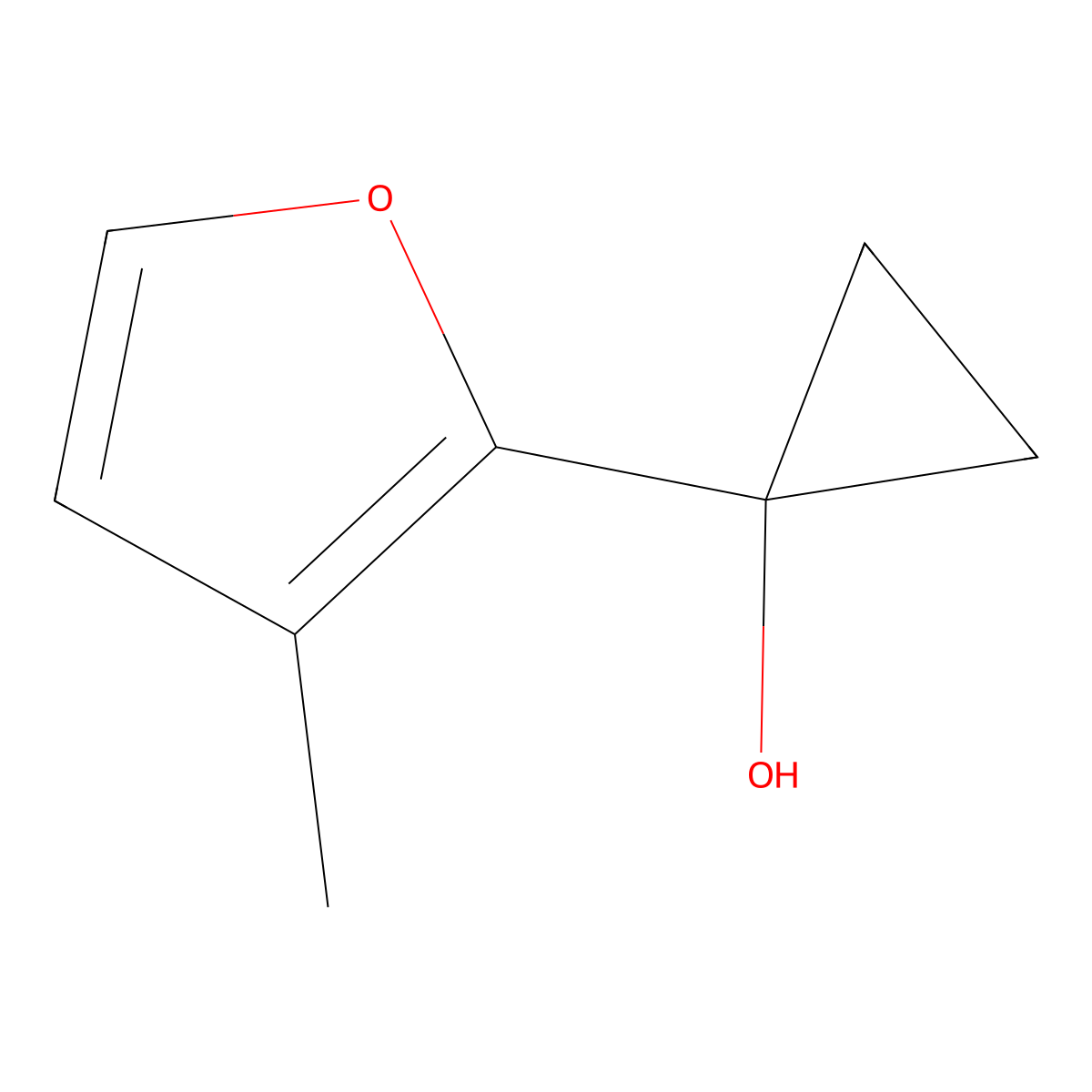1-(3-Methylfuran-2-yl)cyclopropan-1-ol molecular structure, CAS 1250681-65-2