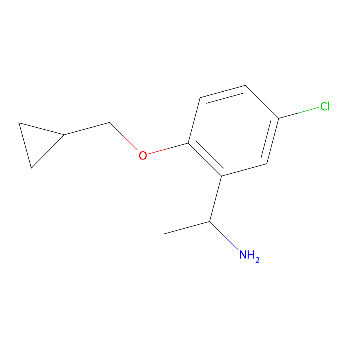 1-(5-Chloro-2-cyclopropylmethoxy-phenyl)-ethylamine molecular structure, CAS 1250683-69-2