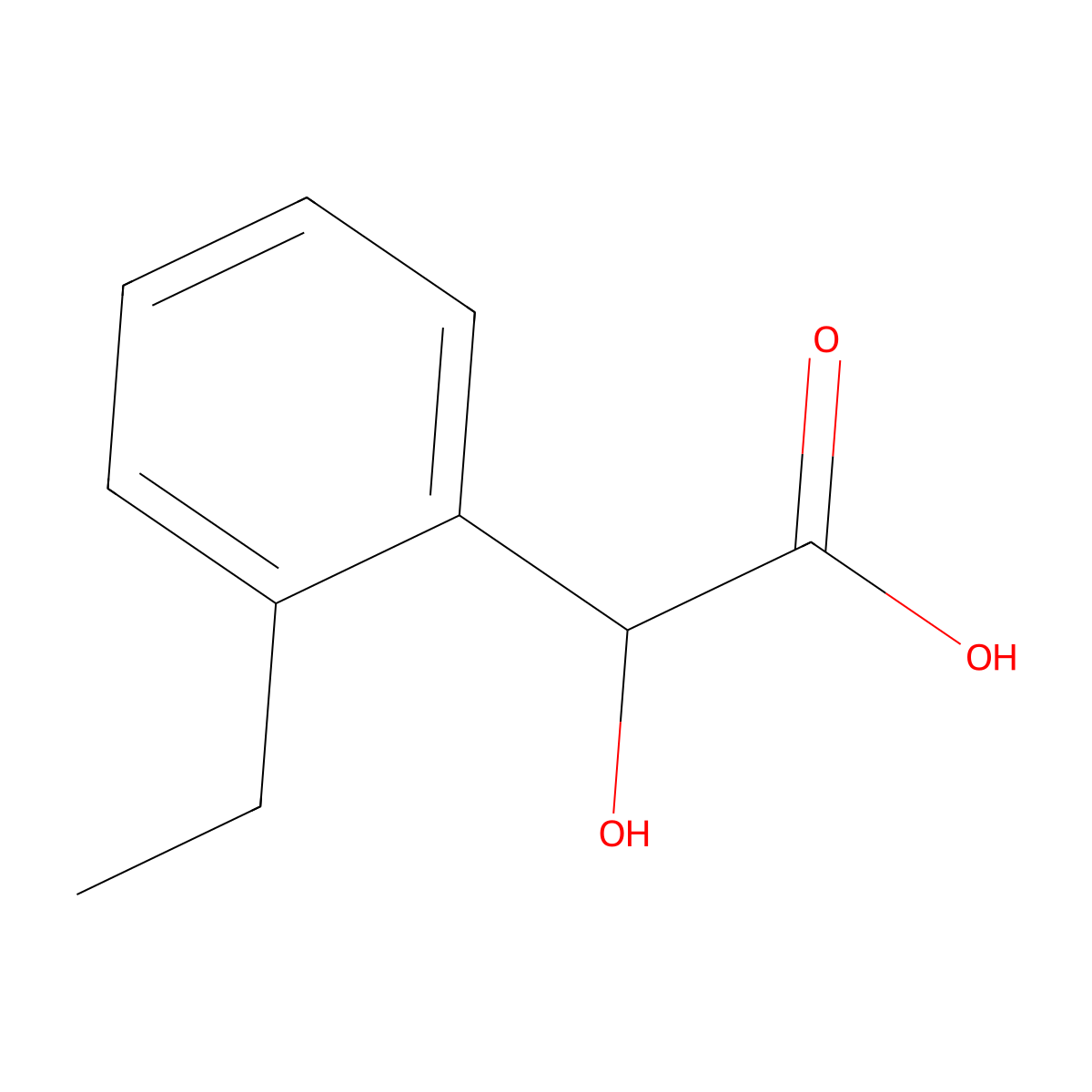 2-(2-Ethylphenyl)-2-hydroxyacetic acid molecular structure, CAS 1250684-65-1