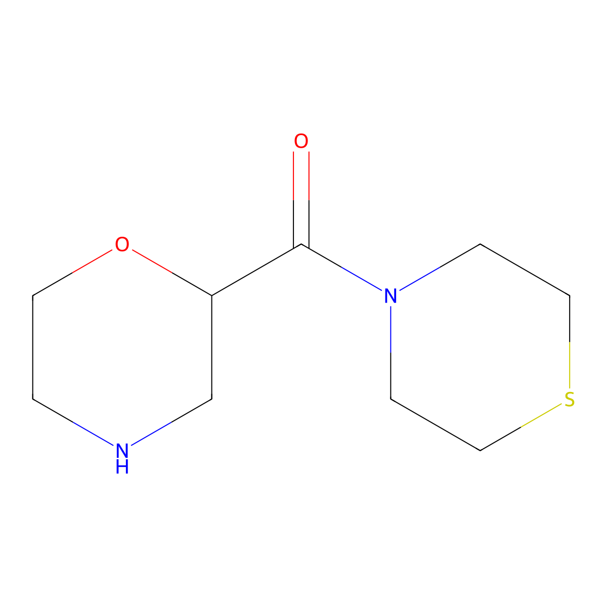 Morpholin-2-yl(thiomorpholino)methanone molecular structure, CAS 1250684-81-1