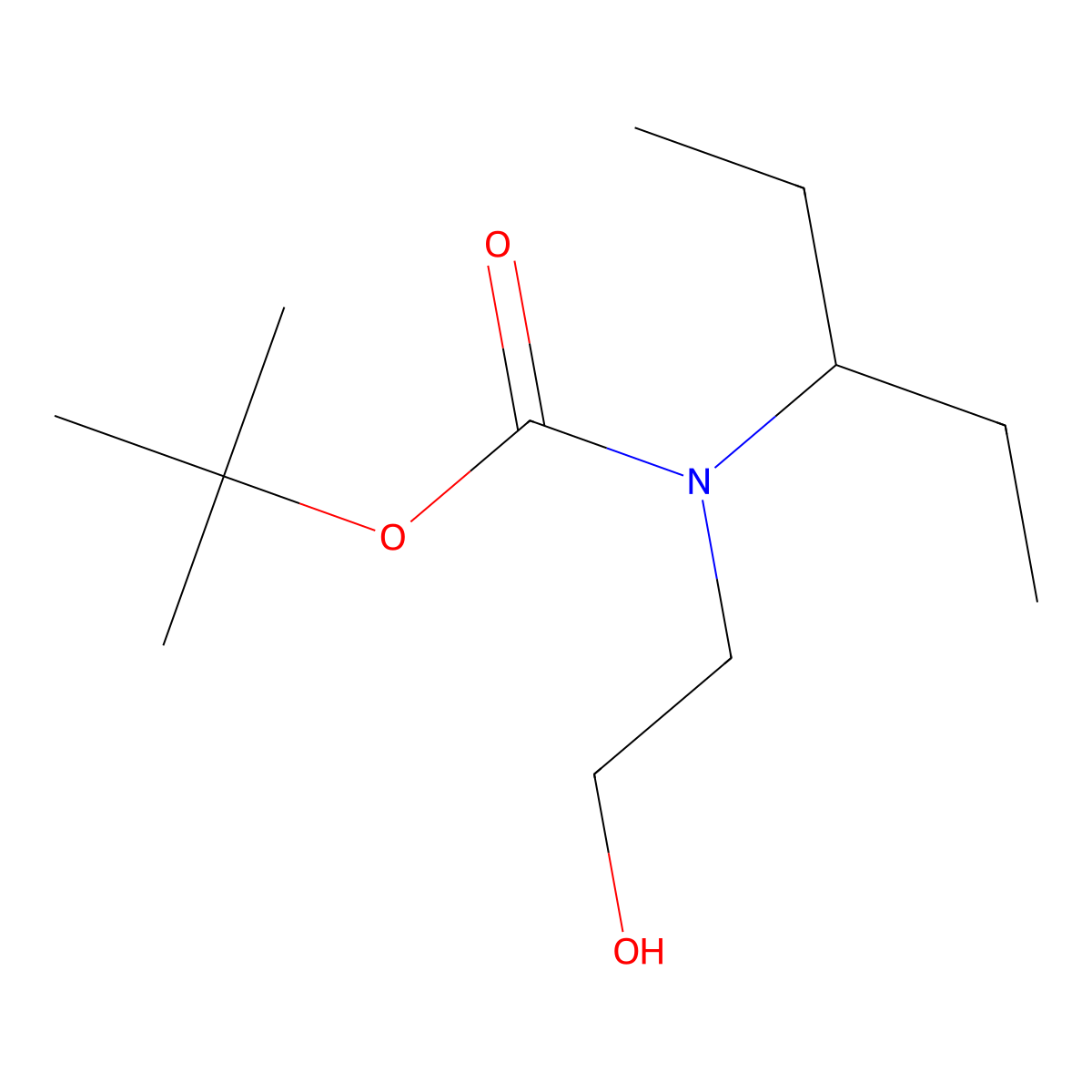 Tert-butyl (2-hydroxyethyl)(pentan-3-yl)carbamate molecular structure, CAS 1250685-41-6