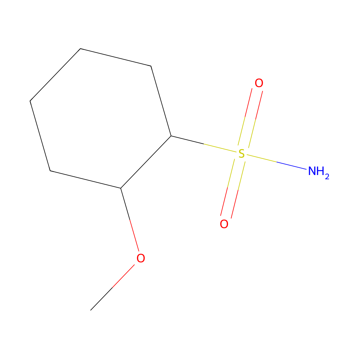 2-Methoxycyclohexane-1-sulfonamide molecular structure, CAS 1250686-70-4