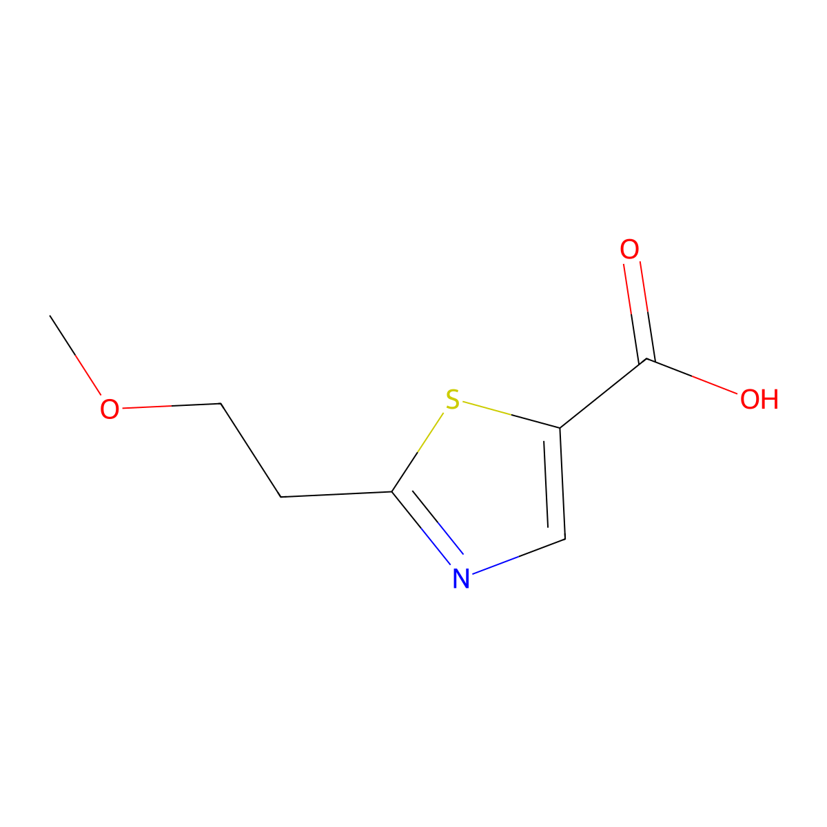 2-(2-Methoxyethyl)thiazole-5-carboxylic acid molecular structure, CAS 1250688-55-1