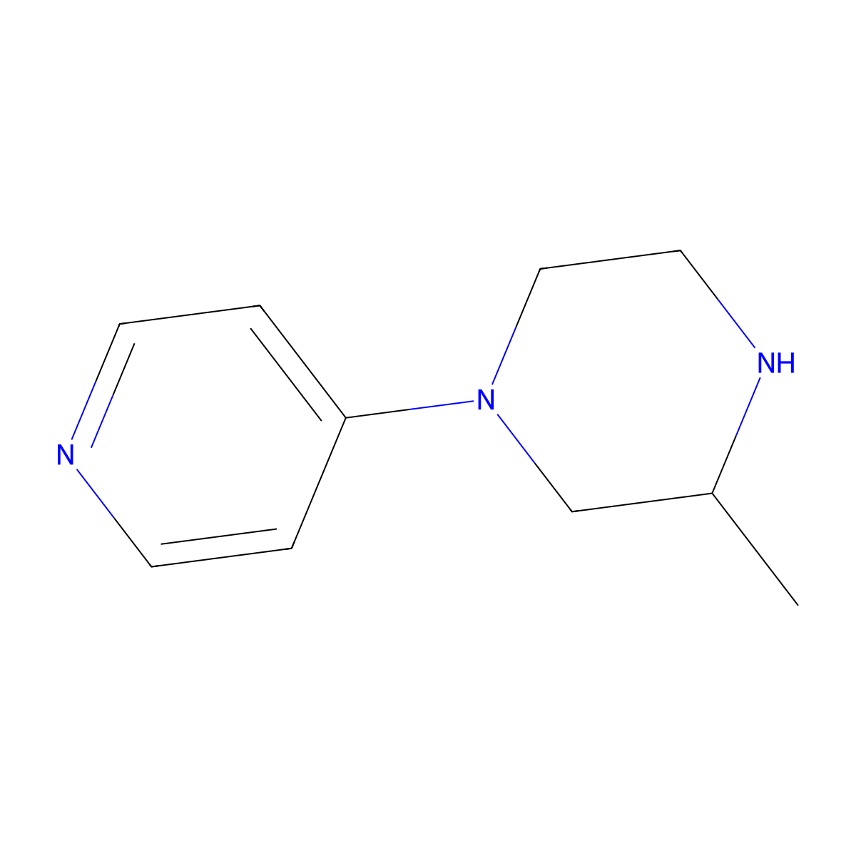 3-Methyl-1-(pyridin-4-yl)piperazine molecular structure, CAS 1250689-85-0