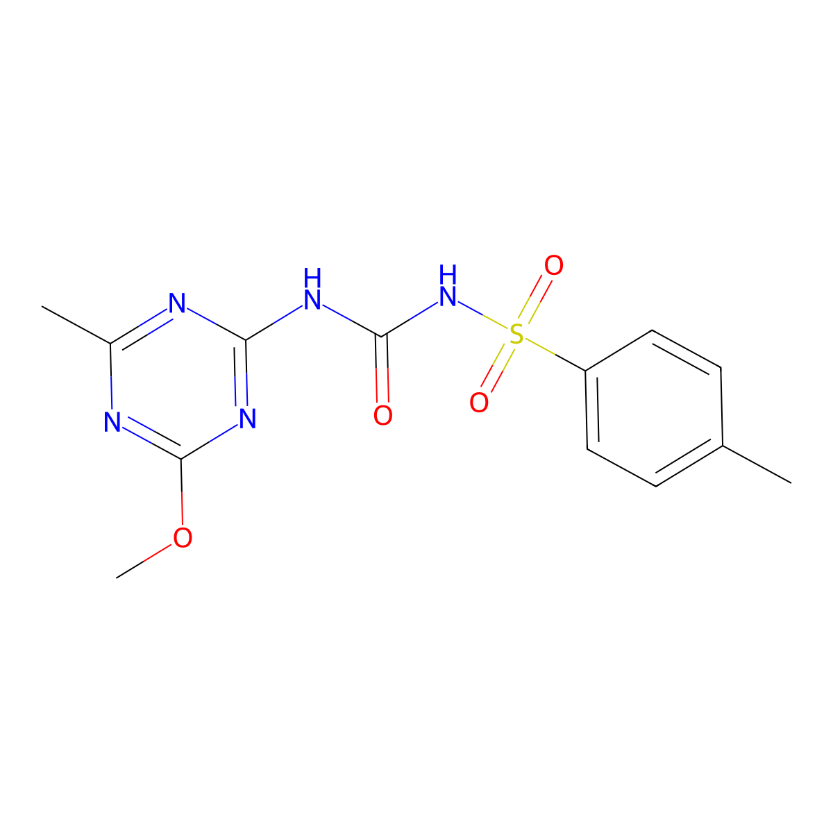 2-Methoxy-4-methyl-6-[({[(4-methylphenyl)sulfonyl]amino}carbonyl)amino]-1,3,5-triazine molecular structure, CAS 125069-22-9