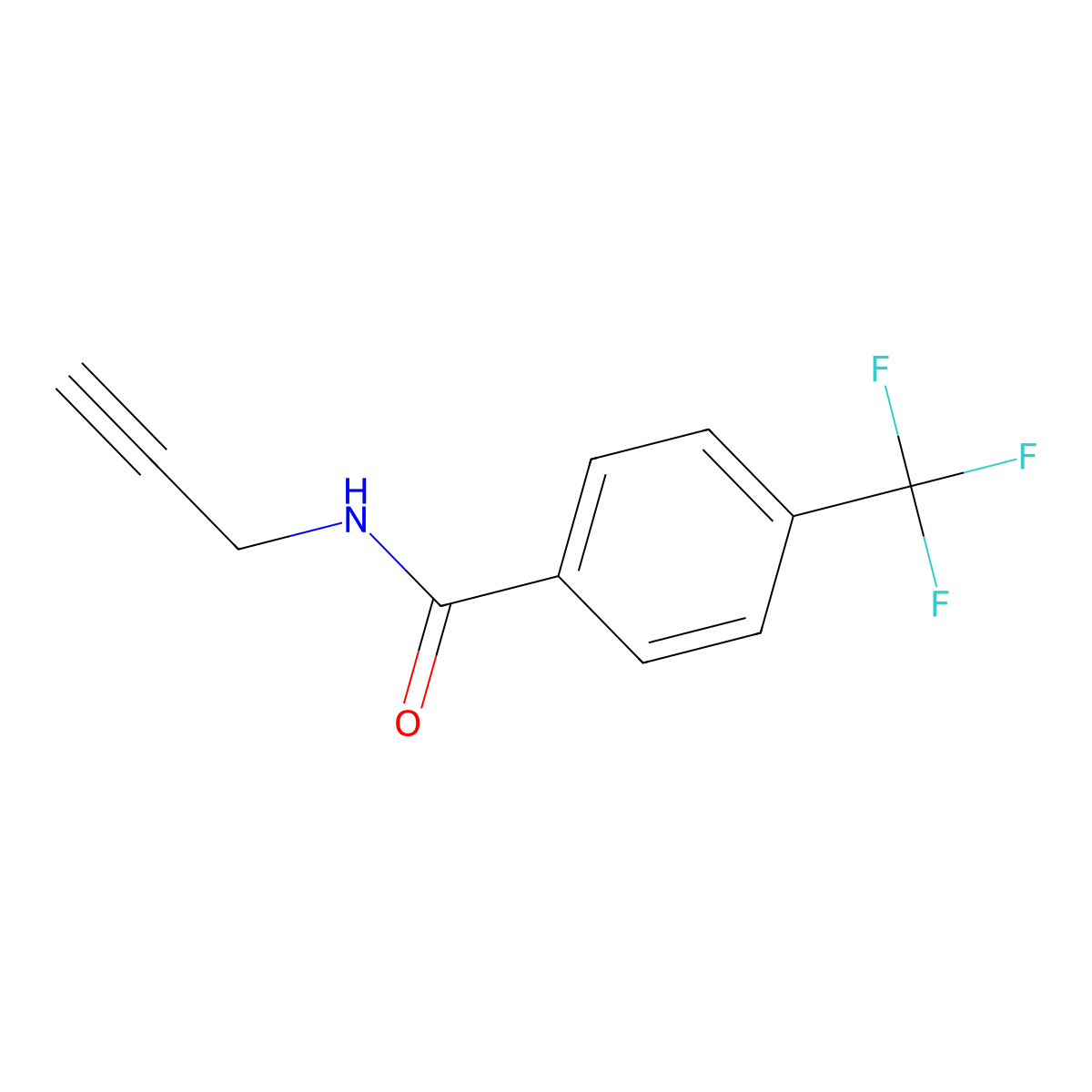 N-(prop-2-yn-1-yl)-4-(trifluoromethyl)benzamide molecular structure, CAS 1250690-13-1