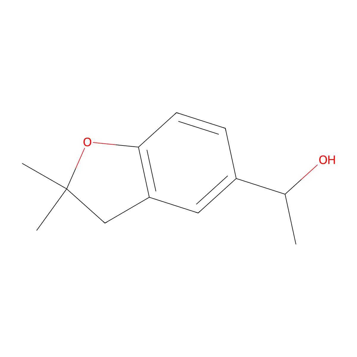 1-(2,2-Dimethyl-2,3-dihydro-1-benzofuran-5-yl)ethan-1-ol molecular structure, CAS 1250690-37-9