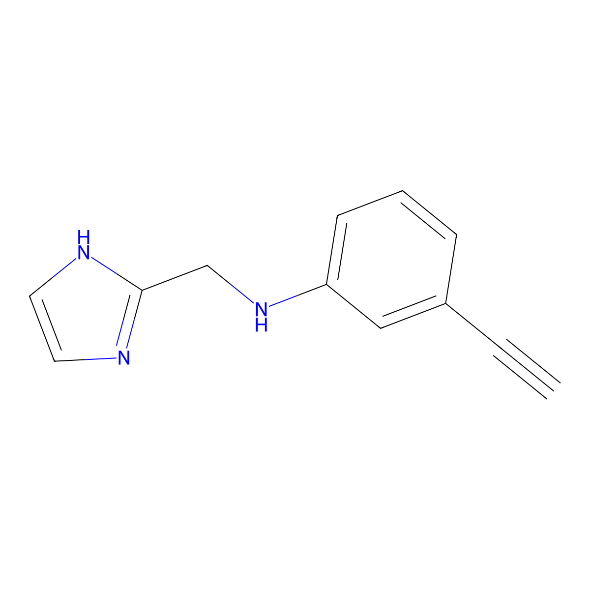 3-ethynyl-N-[(1H-imidazol-2-yl)methyl]aniline molecular structure, CAS 1250690-97-1