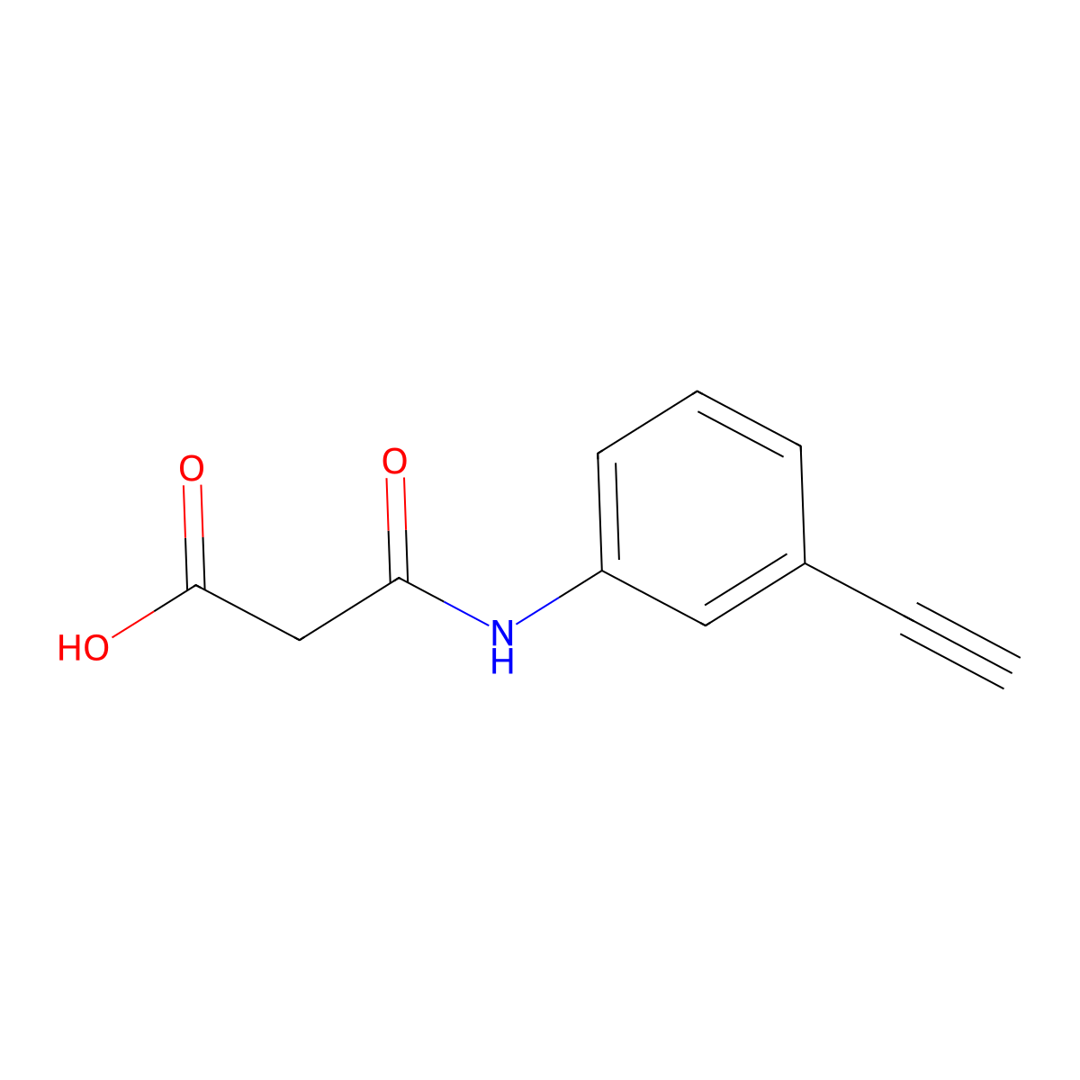 3-((3-Ethynylphenyl)amino)-3-oxopropanoic acid molecular structure, CAS 1250692-51-3