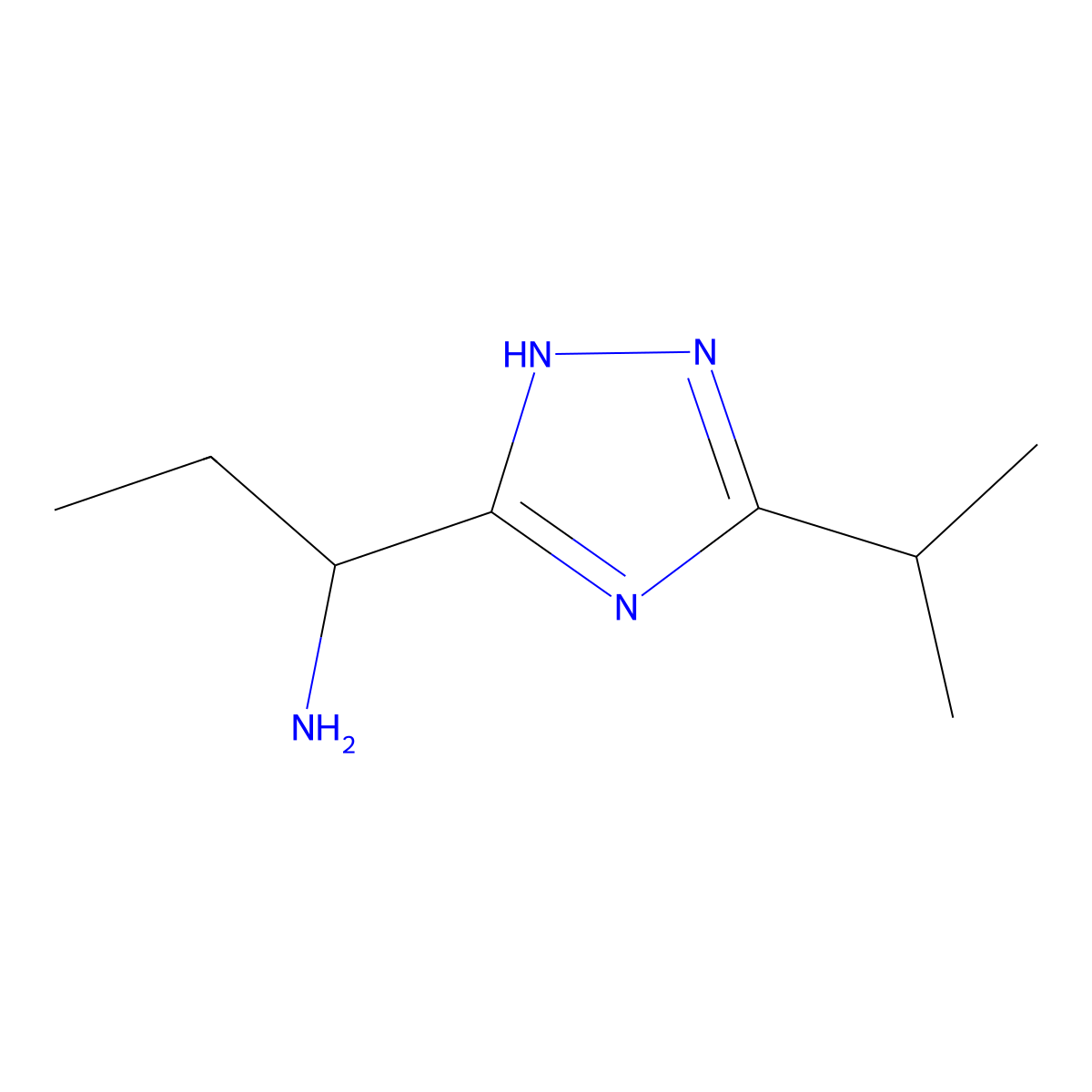 1-(5-Isopropyl-1h-1,2,4-triazol-3-yl)propan-1-amine molecular structure, CAS 1250692-57-9