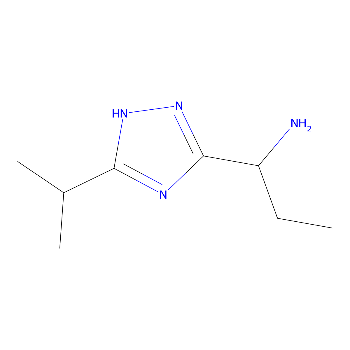 1-(5-Isopropyl-1h-1,2,4-triazol-3-yl)propan-1-amine molecular structure, CAS 1250692-57-9