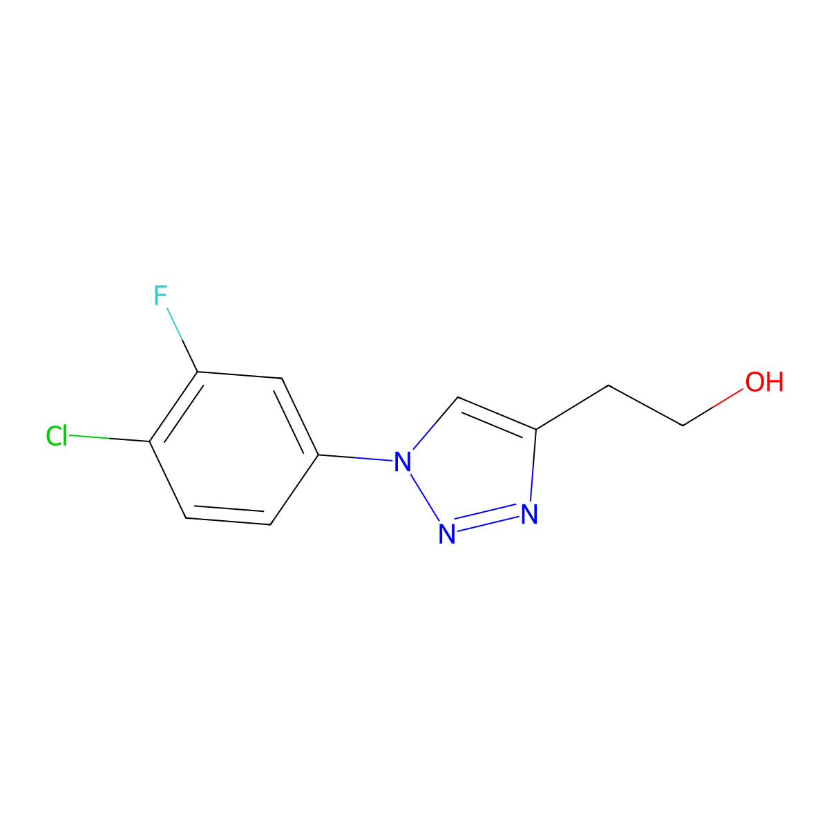 2-[1-(4-chloro-3-fluorophenyl)-1H-1,2,3-triazol-4-yl]ethan-1-ol molecular structure, CAS 1250692-66-0
