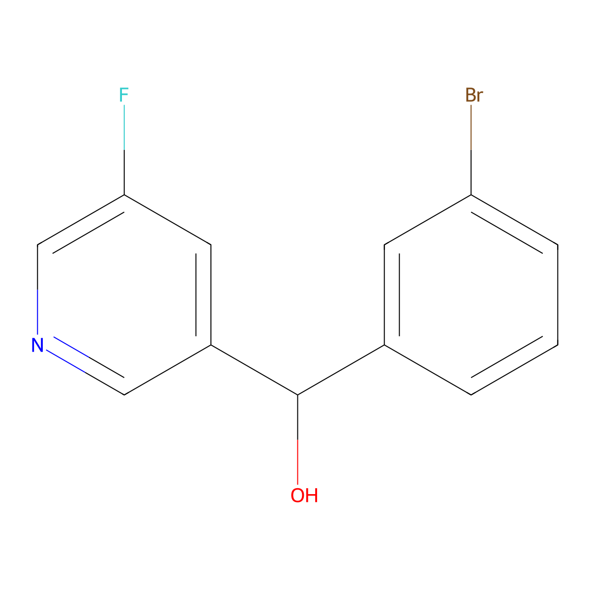 alpha-(3-Bromophenyl)-5-fluoro-3-pyridinemethanol molecular structure, CAS 1250692-78-4