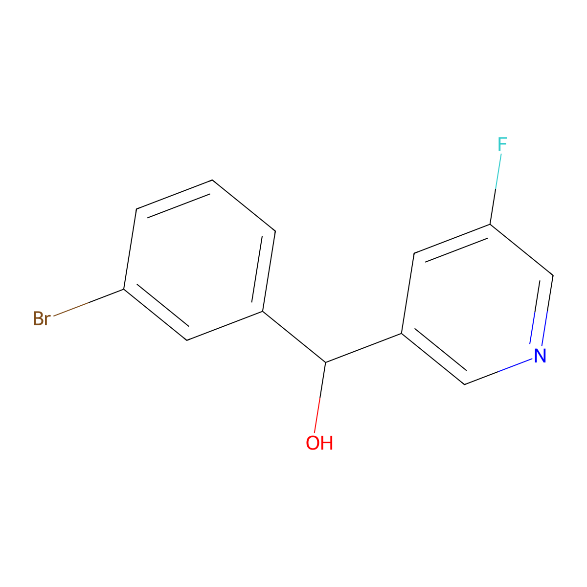 alpha-(3-Bromophenyl)-5-fluoro-3-pyridinemethanol molecular structure, CAS 1250692-78-4