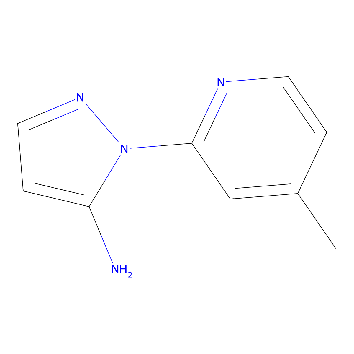 1-(4-methylpyridin-2-yl)-1H-pyrazol-5-amine molecular structure, CAS 1250693-08-3