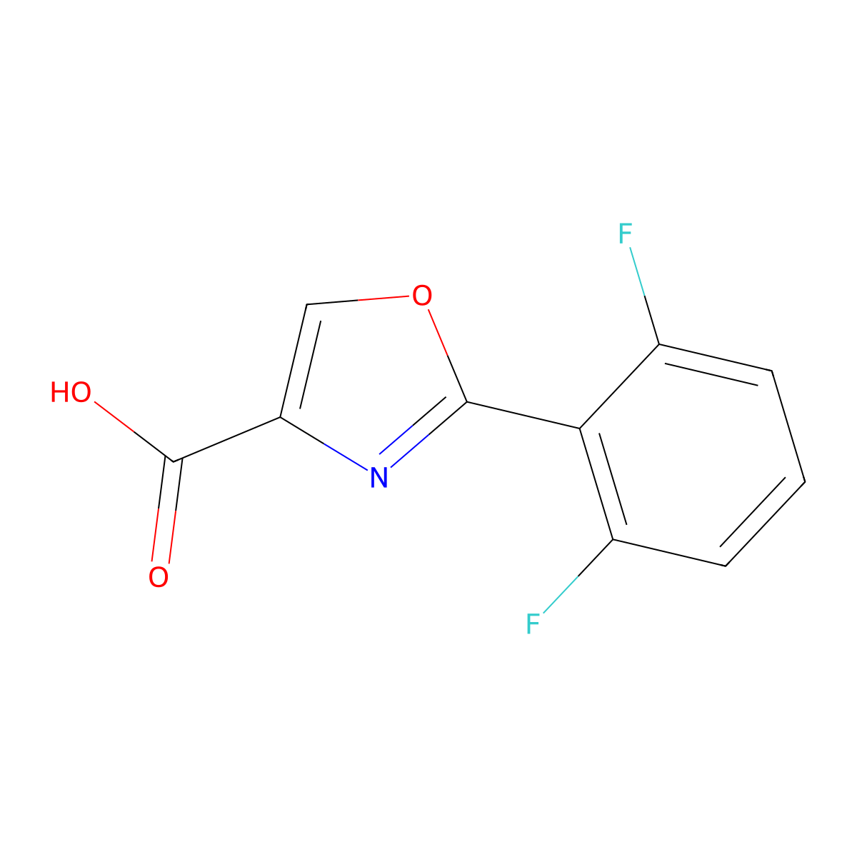 2-(2,6-Difluorophenyl)-1,3-oxazole-4-carboxylic acid molecular structure, CAS 1250694-92-8