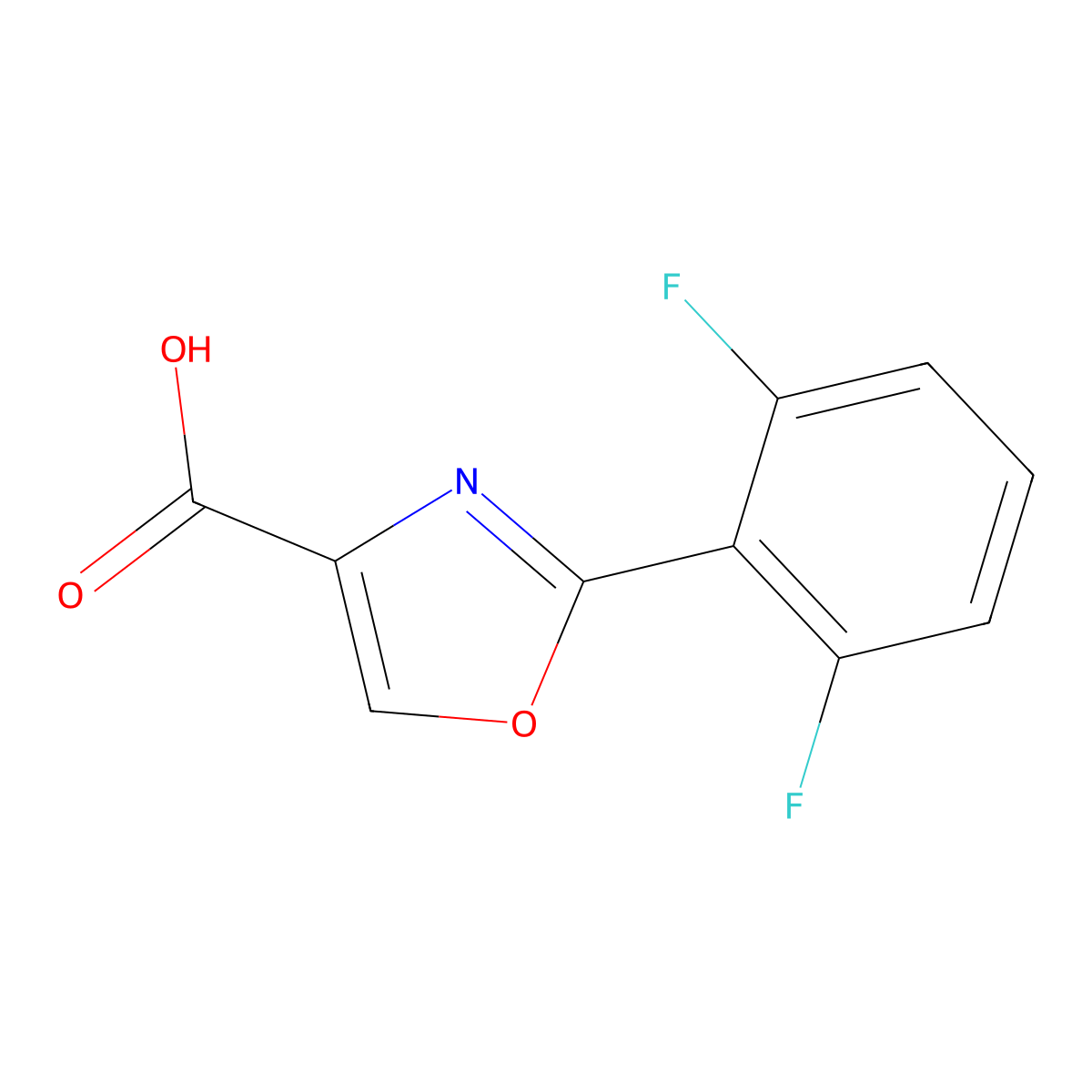 2-(2,6-Difluorophenyl)-1,3-oxazole-4-carboxylic acid molecular structure, CAS 1250694-92-8