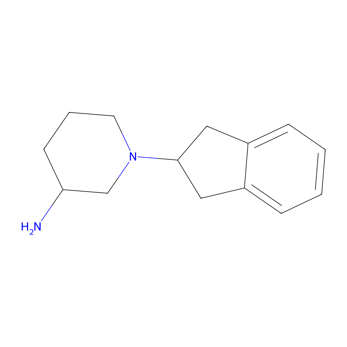1-(2,3-dihydro-1H-inden-2-yl)piperidin-3-amine molecular structure, CAS 1250695-17-0
