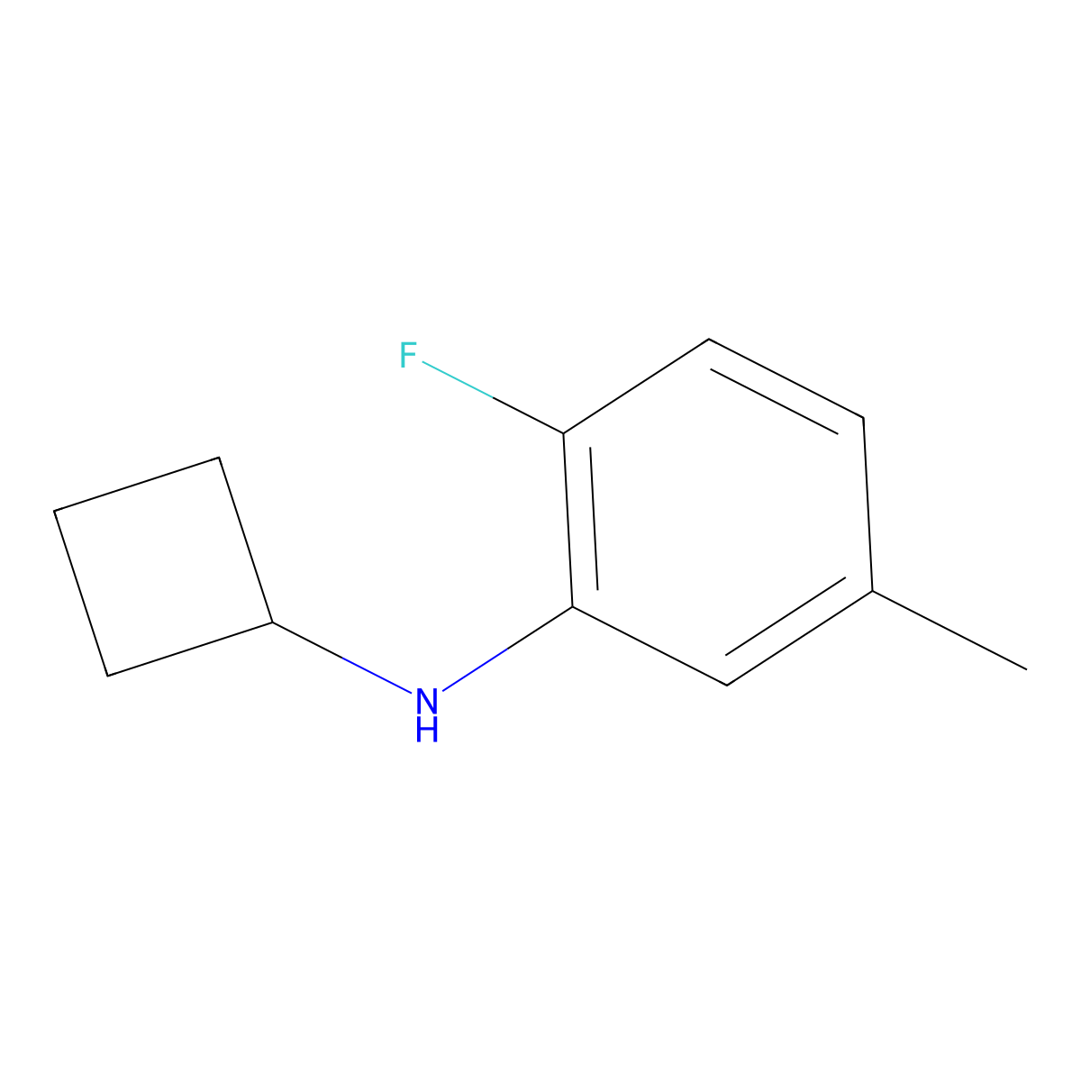 N-cyclobutyl-2-fluoro-5-methylaniline molecular structure, CAS 1250698-67-9