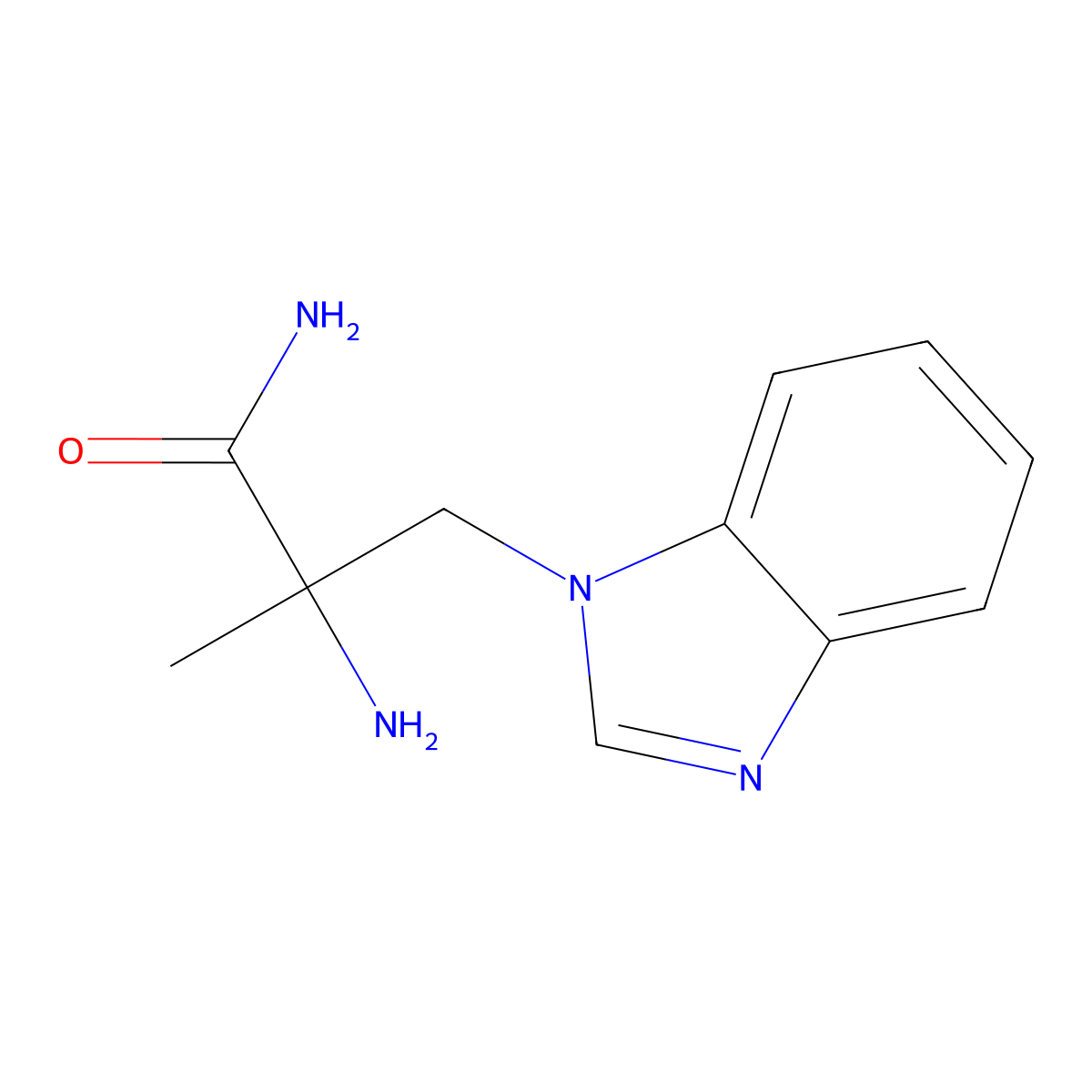 2-Amino-3-(1h-benzo[d]imidazol-1-yl)-2-methylpropanamide molecular structure, CAS 1250699-19-4