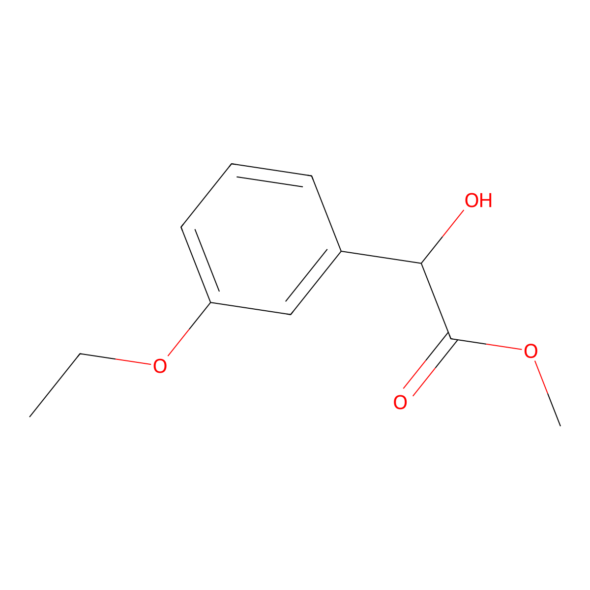 Methyl 2-(3-ethoxyphenyl)-2-hydroxyacetate molecular structure, CAS 1250699-70-7