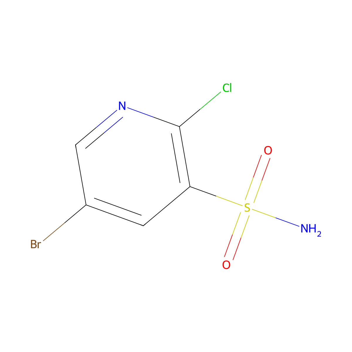 5-Bromo-2-chloropyridine-3-sulfonamide molecular structure, CAS 1250699-72-9