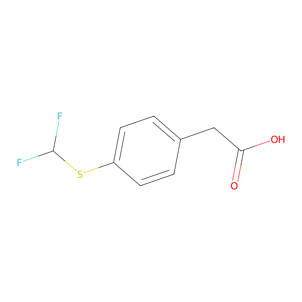 2-(4-((Difluoromethyl)thio)phenyl)acetic acid molecular structure, CAS 1250700-74-3