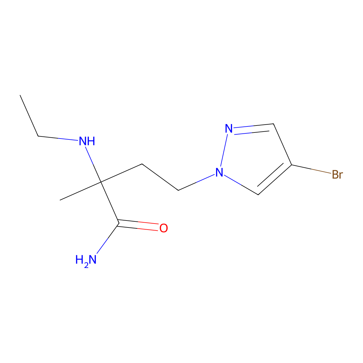 4-(4-Bromo-1h-pyrazol-1-yl)-2-(ethylamino)-2-methylbutanamide molecular structure, CAS 1250701-43-9