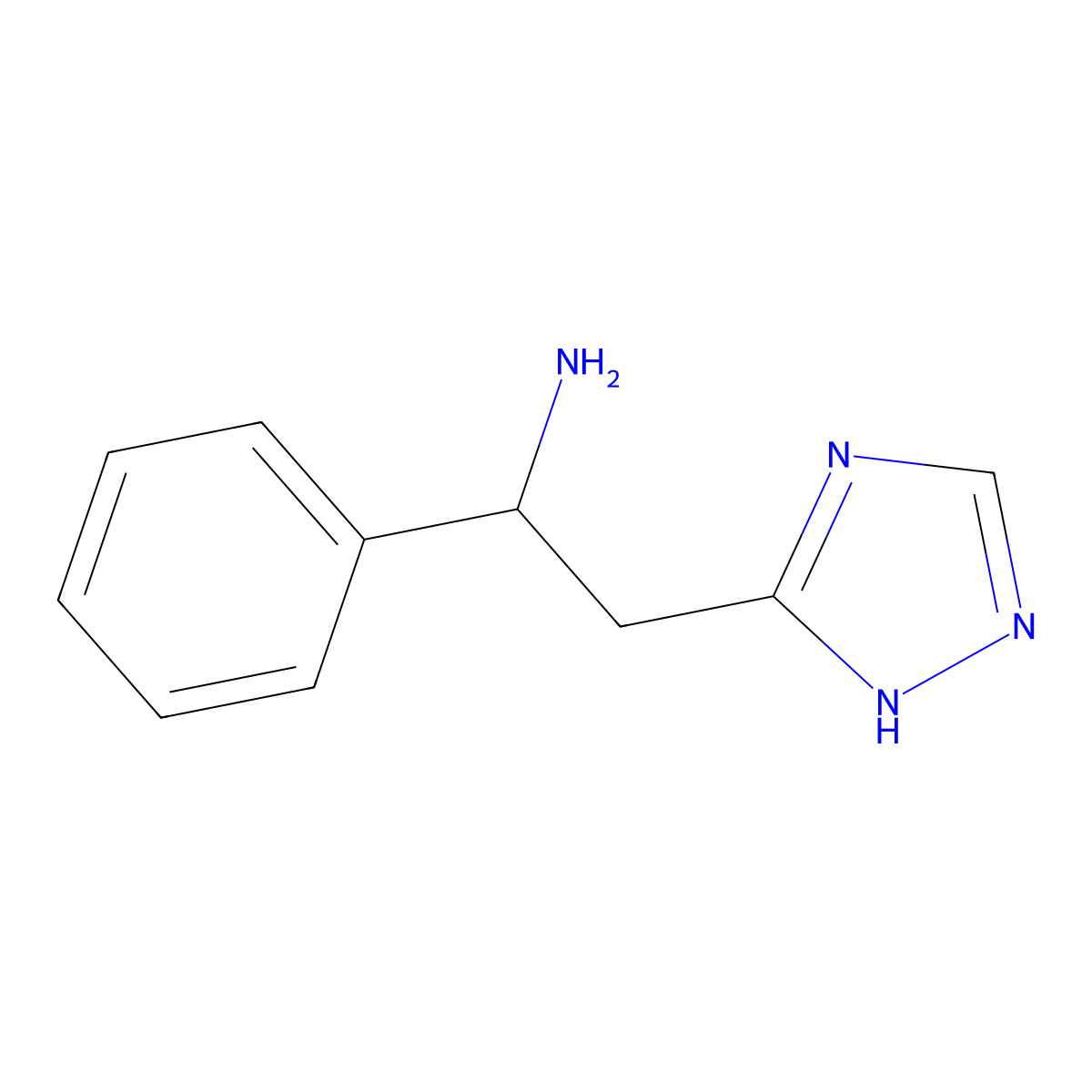 1-Phenyl-2-(1H-1,2,4-triazol-5-yl)ethan-1-amine molecular structure, CAS 1250701-70-2
