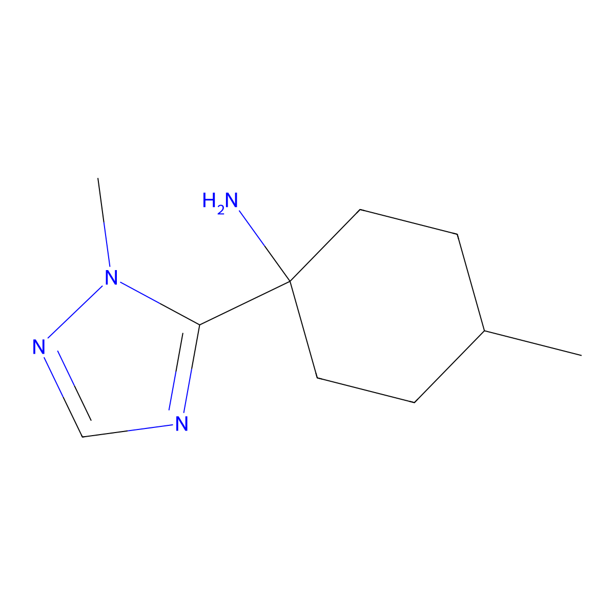 4-Methyl-1-(1-methyl-1h-1,2,4-triazol-5-yl)cyclohexan-1-amine molecular structure, CAS 1250701-79-1