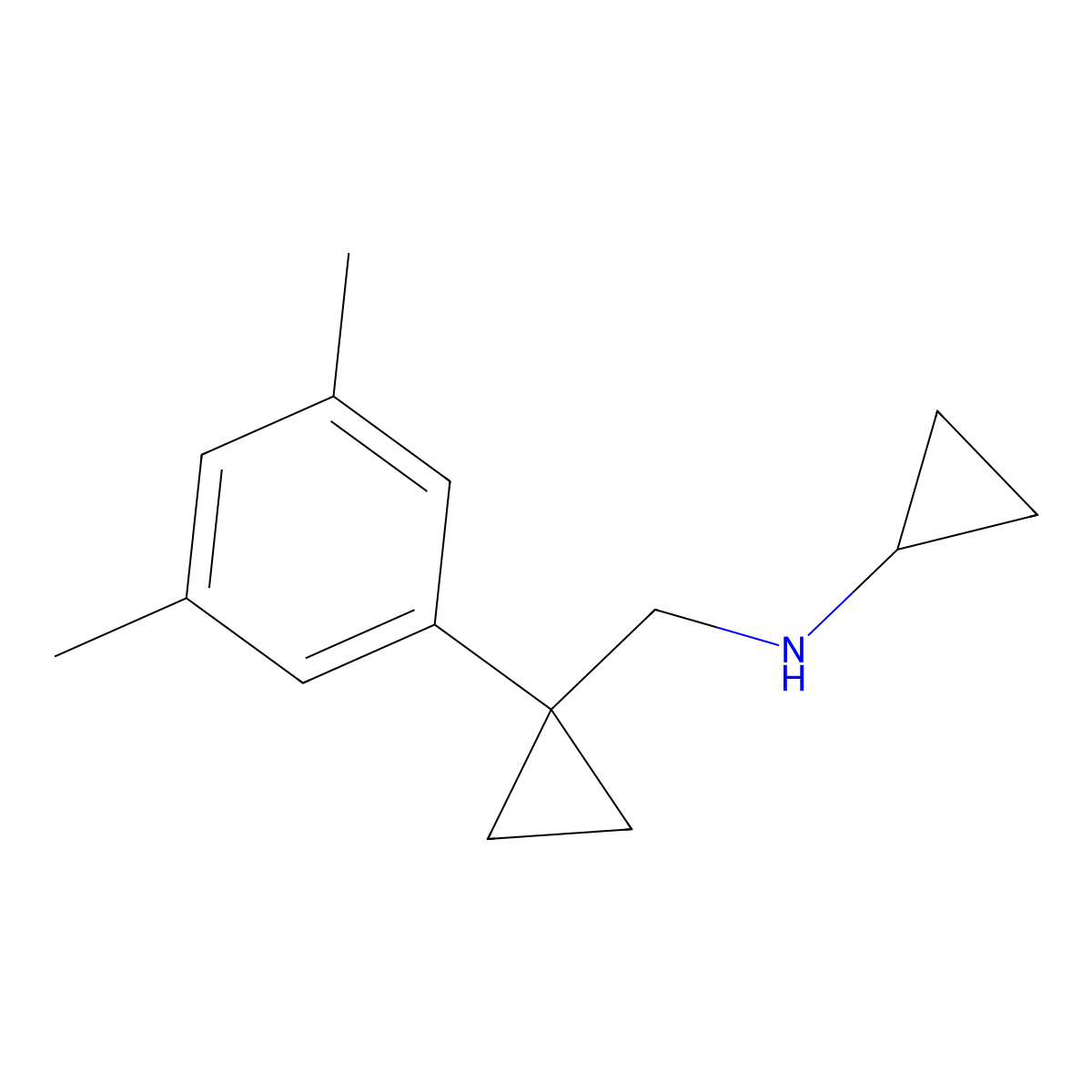 N-{[1-(3,5-dimethylphenyl)cyclopropyl]methyl}cyclopropanamine molecular structure, CAS 1250702-66-9