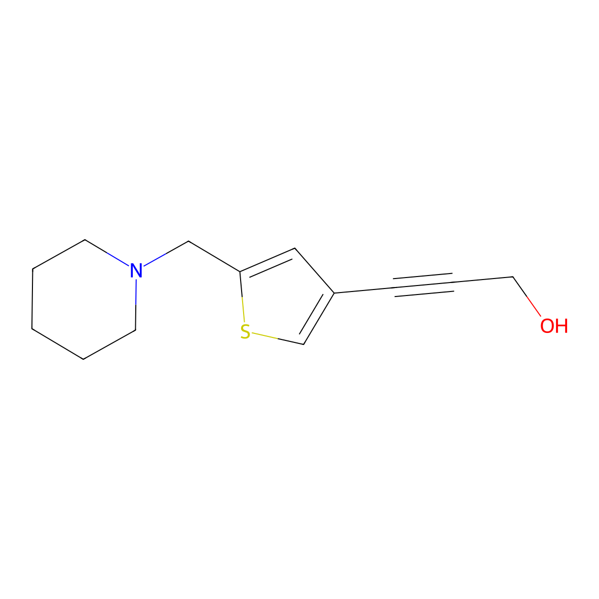3-(5-(Piperidin-1-ylmethyl)thiophen-3-yl)prop-2-yn-1-ol molecular structure, CAS 1250703-01-5