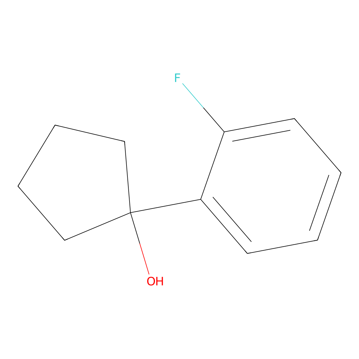 1-(2-Fluorophenyl)cyclopentan-1-ol molecular structure, CAS 1250703-33-3
