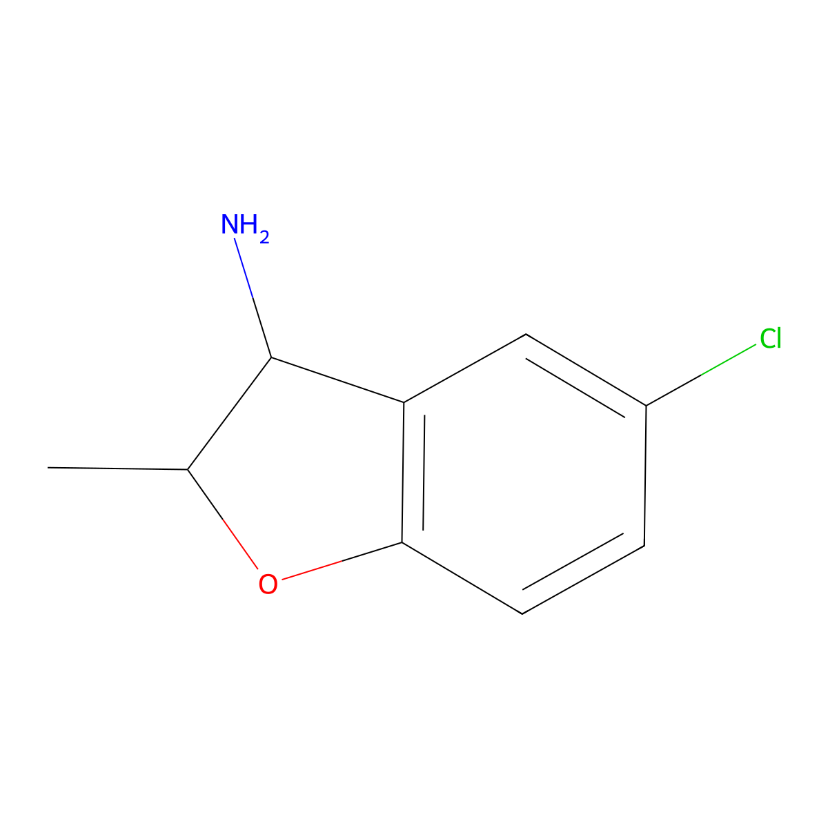 5-Chloro-2-methyl-2,3-dihydro-1-benzofuran-3-amine molecular structure, CAS 1250704-43-8