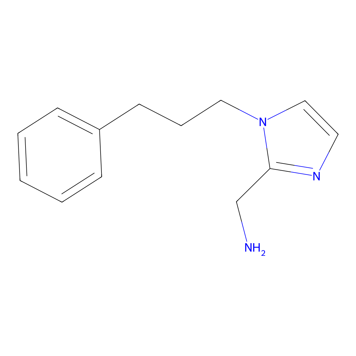 [1-(3-phenylpropyl)-1H-imidazol-2-yl]methanamine molecular structure, CAS 1250704-89-2