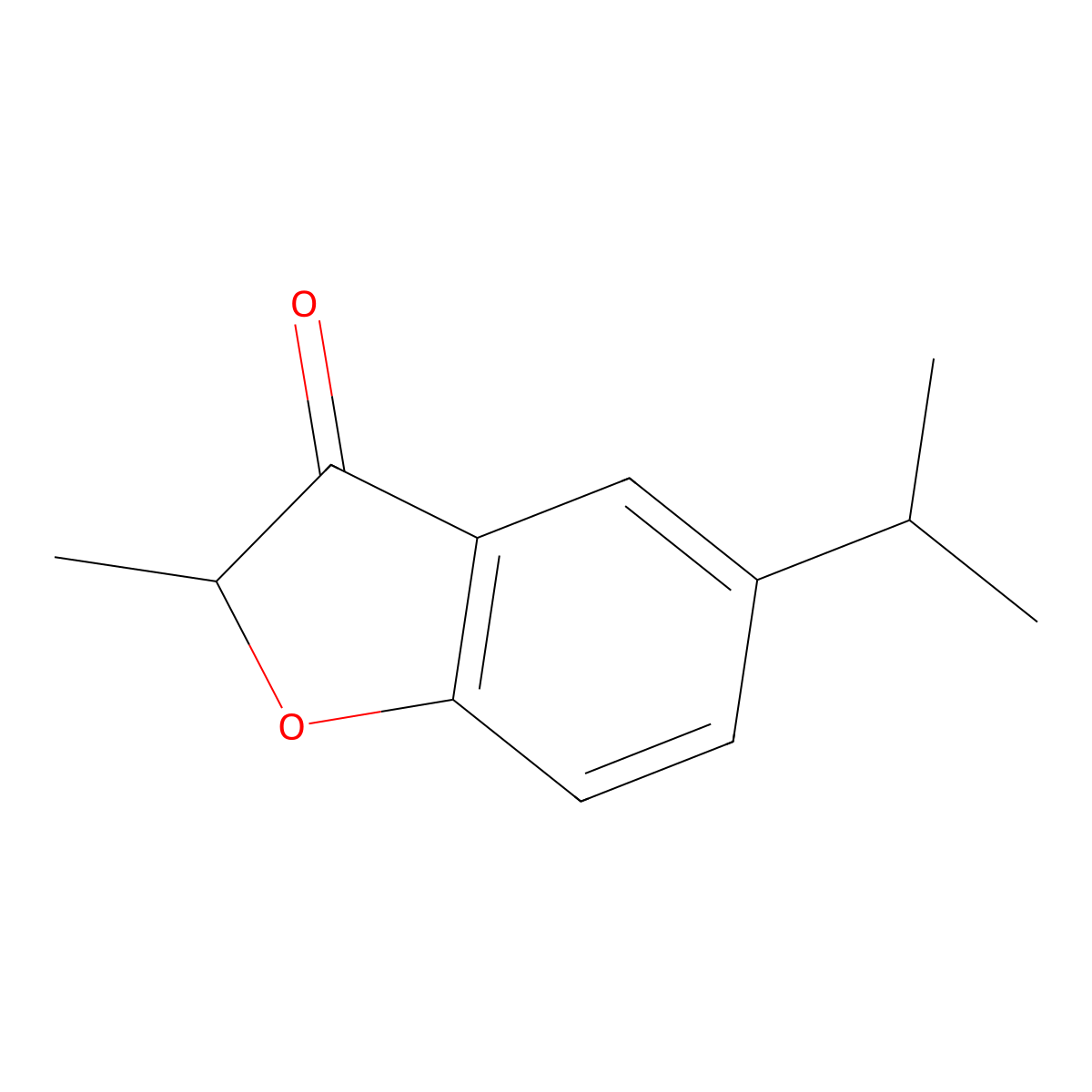 2-Methyl-5-(propan-2-yl)-2,3-dihydro-1-benzofuran-3-one molecular structure, CAS 1250706-15-0