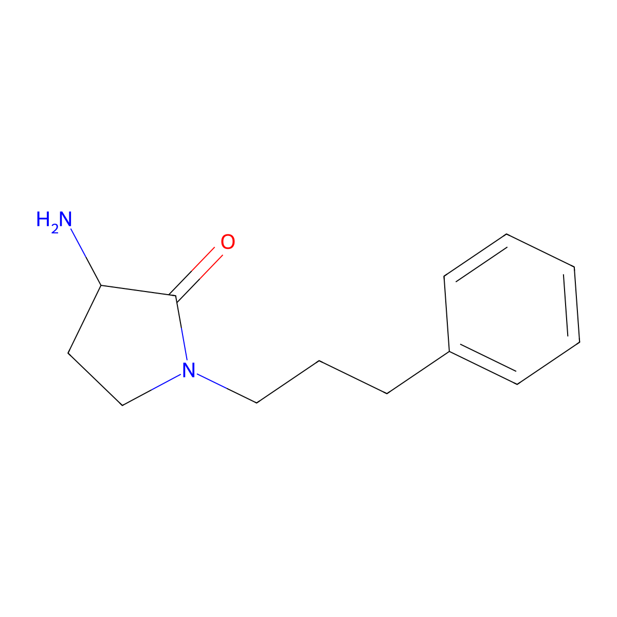 3-Amino-1-(3-phenylpropyl)pyrrolidin-2-one molecular structure, CAS 1250707-59-5
