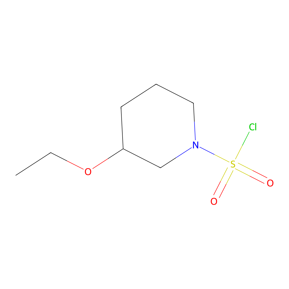 3-Ethoxypiperidine-1-sulfonyl chloride molecular structure, CAS 1250708-27-0