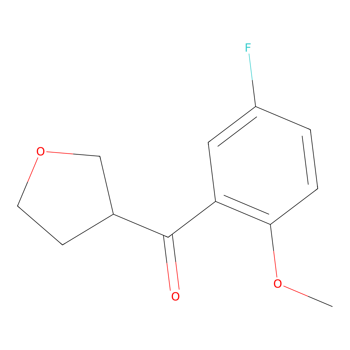 3-(5-Fluoro-2-methoxybenzoyl)oxolane molecular structure, CAS 1250709-47-7