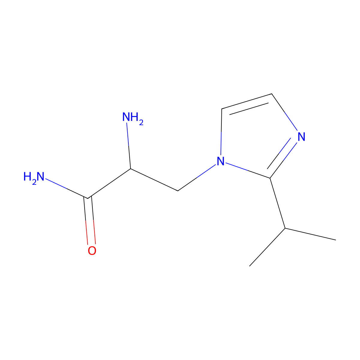 2-Amino-3-(2-isopropyl-1h-imidazol-1-yl)propanamide molecular structure, CAS 1250711-52-4