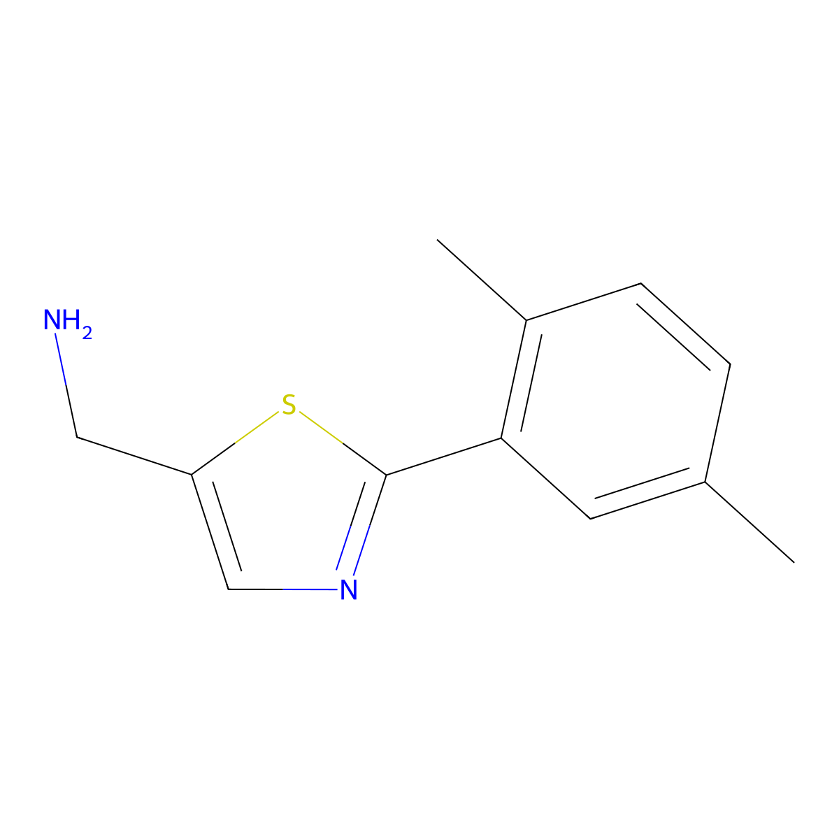 (2-(2,5-Dimethylphenyl)thiazol-5-yl)methanamine molecular structure, CAS 1250714-72-7