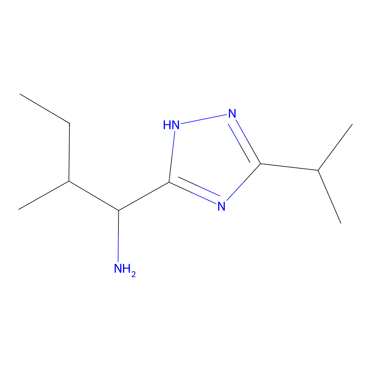 1-(5-Isopropyl-1h-1,2,4-triazol-3-yl)-2-methylbutan-1-amine molecular structure, CAS 1250715-03-7