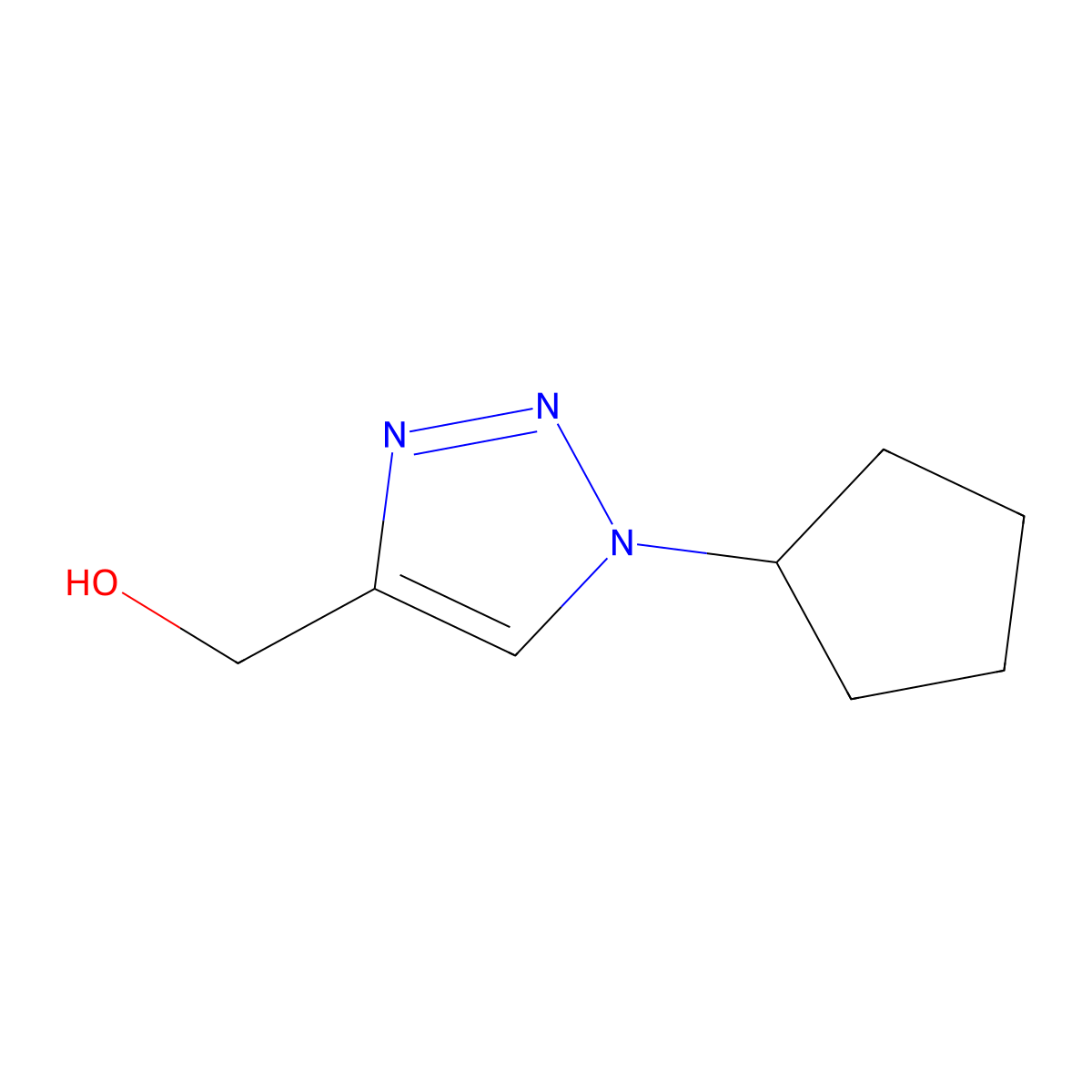 (1-cyclopentyl-1H-1,2,3-triazol-4-yl)methanol molecular structure, CAS 1250715-91-3